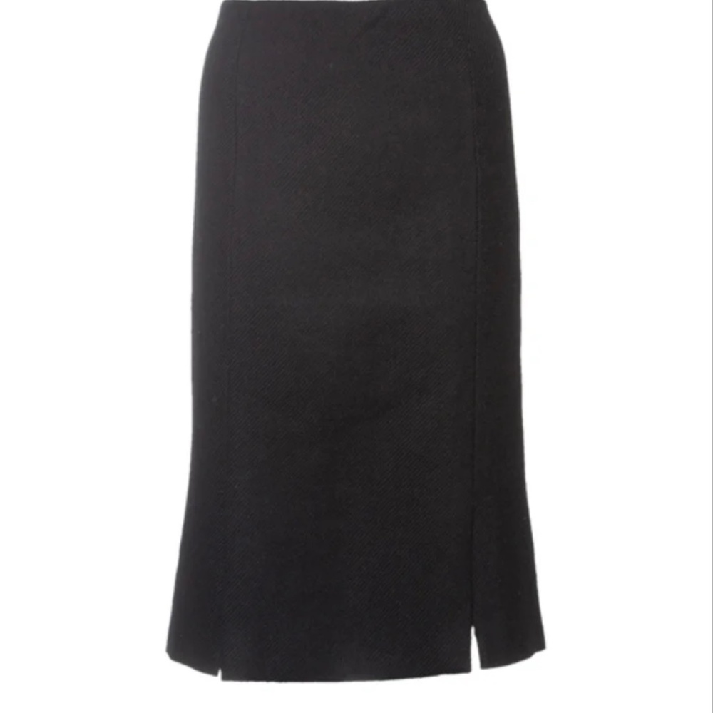 Prada black wool midi skirt